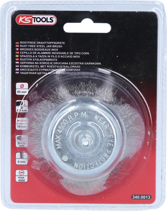 Produktbild KS Tools Rostfreie Drahttopfbürste 0,3mm, Ø 65mm