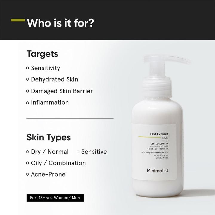 Image du produit Minimalist Oat Extract 6% Face Cleanser (Gel nettoyant, 120 ml)