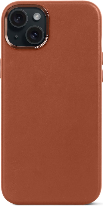 Decoded Leren achterkant voor iPhone 15 Plus Bruin (Apple iPhone 15 Plus)