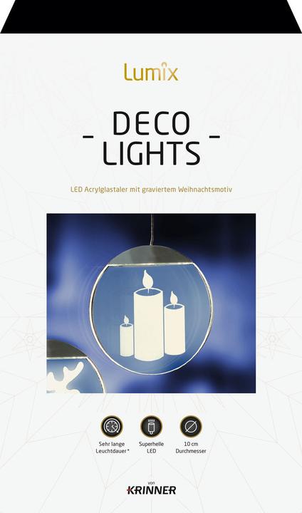 Produktbild Krinner Deco Highlights 10cm Acryltaler Motiv Kerzen