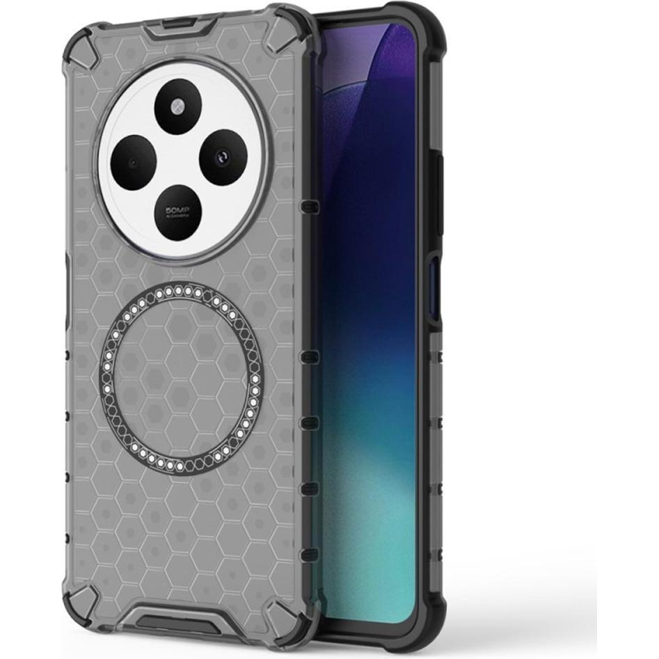 Techsuit - HoneyComb Shield MagSafe - Xiaomi Redmi 14C / Poco C75 - Black (Xiaomi Poco C75, Xiaomi Redmi 14C), Cover smartphone, Nero