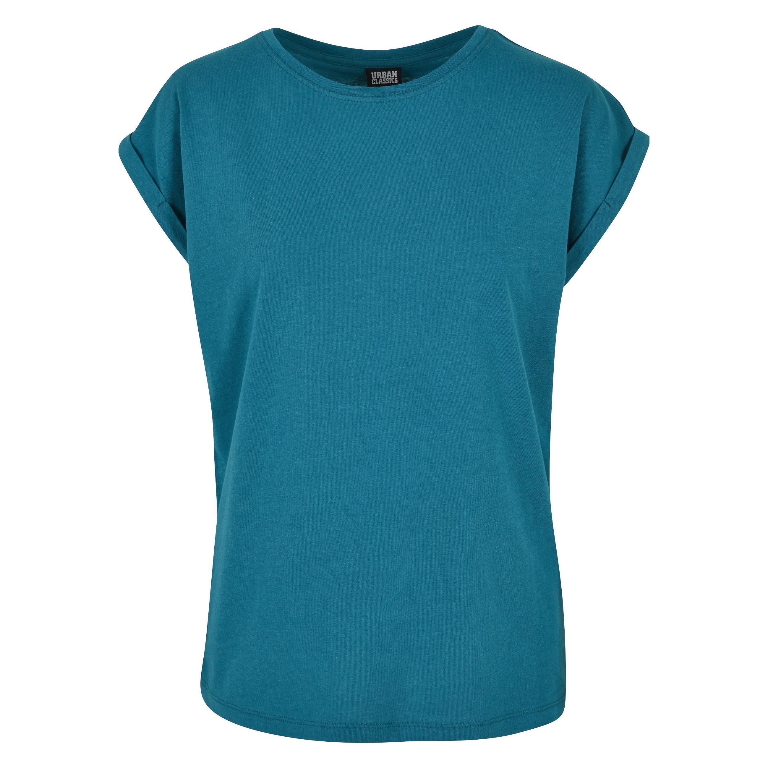 Urban Classics, Damen, Shirts, Ladies Extended Shoulder Tee - 2126, Grün, (S)