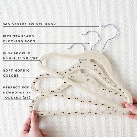 Produktbild 3 Sprouts - Velvet Hangers (15 pieces) - Double dot beige - 20.5 x 29 cm (15x)