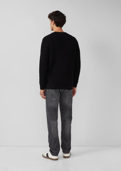 Produktbild s.Oliver Strickpullover Strickpullover mit Crew Neck und Strukturmuster (L)