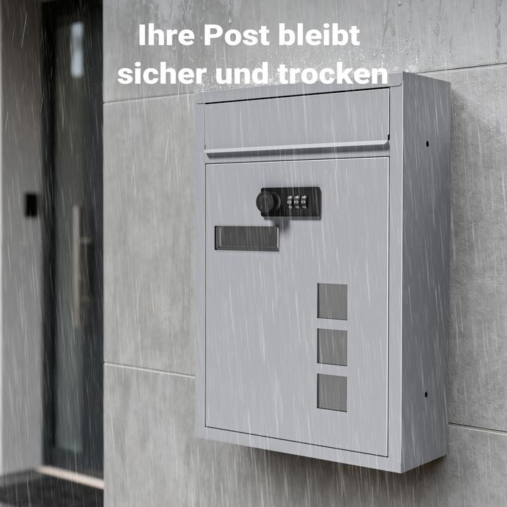 Actual product image Wiltec Wall Mailbox Code Lock Letterbox Postbox Pillar Letter Mail Post Box