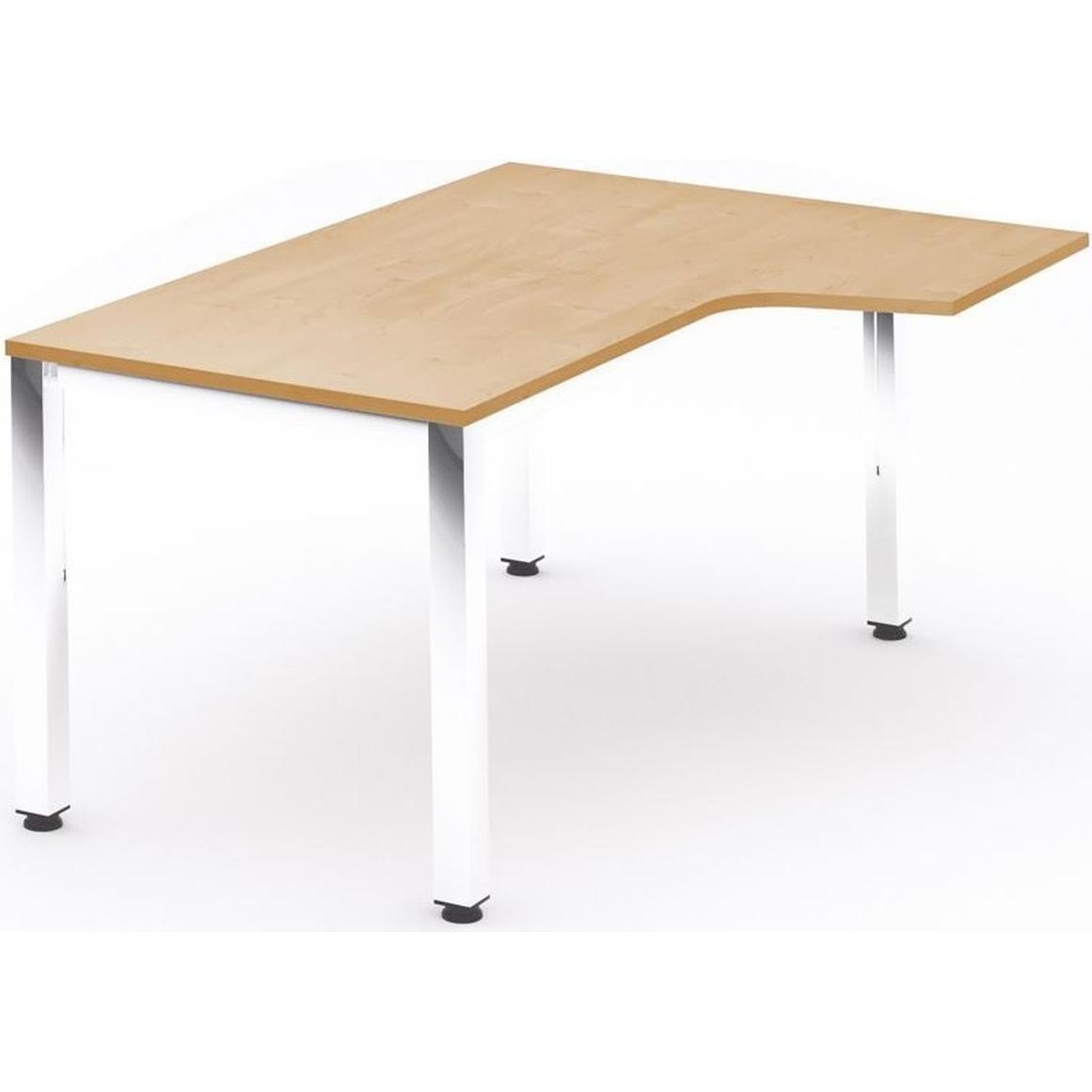 Rocada, Schreibtisch, Schreibtisch Executive L-Form rechts BxTxH 180x120x73cm Gestell verchromt Platte Melamin buche