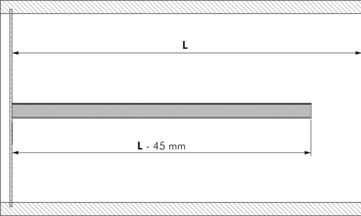 Actual product image Italiana Ferramenta Aluprofil Kiaro, max 550mm, schwarz (1 pcs.)