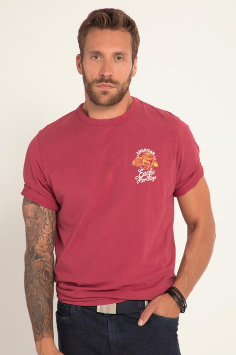 Image du produit JP1880 T-shirt imprimé Eagle, délavage acid washed, manches courtes et col rond (4XL)