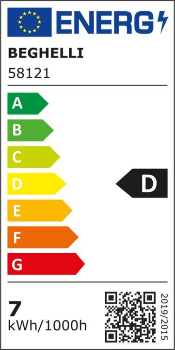 Energie-Label Beghelli Led Drop Glühbirne 7W e27 4000k (E27, 1000 lm, 3 x)