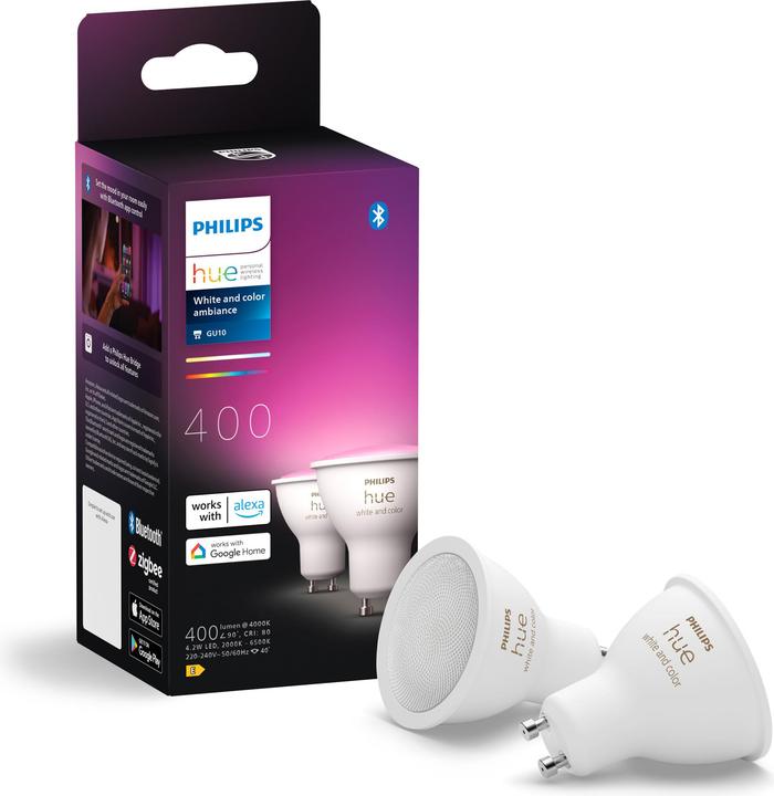 Productafbeelding Philips Hue 4,2W GU10 2P (GU10, 400 lm, 2 x)