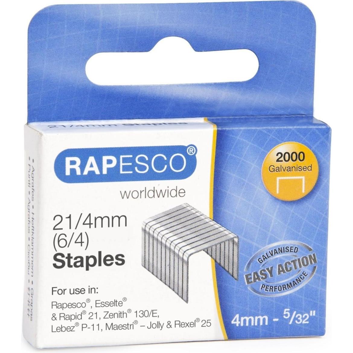 Rapesco, Büroklammer, 21/4mm verzinkte Heftklammern (2.000 StÃ¼ck) (2000 x)