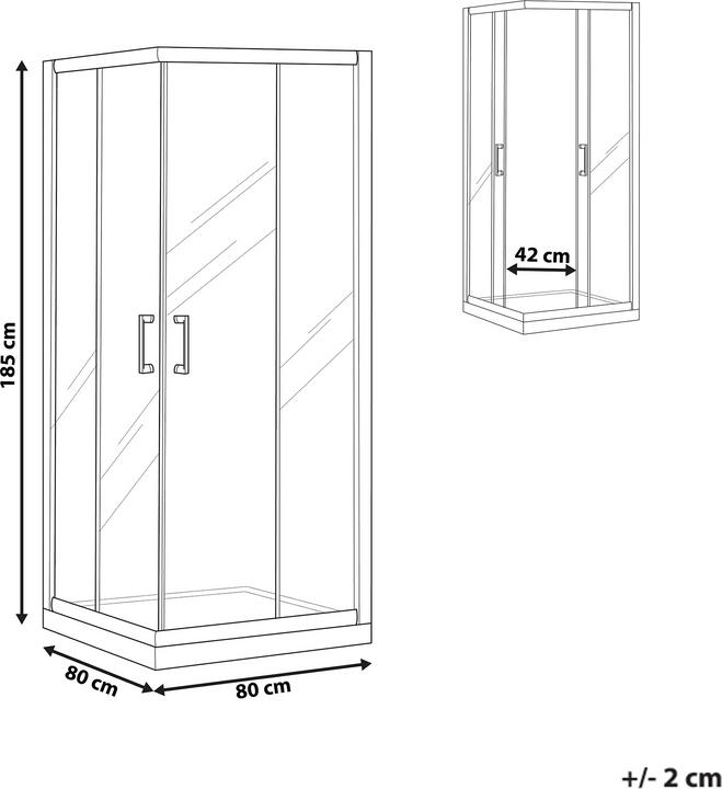 Actual product image Beliani Shower enclosure (80 cm, 80 cm, 185 cm)