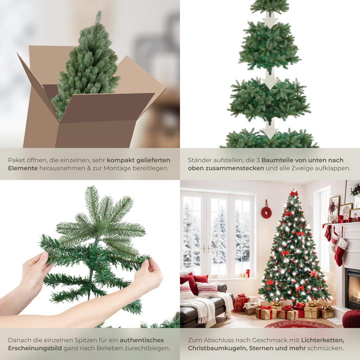 Immagine prodotto tectake Künstlicher Weihnachtsbaum Prancer, Spritzgussnadeln (210 cm)