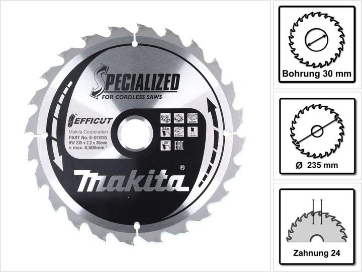 Productafbeelding Makita EFFICUT zaagblad 235 x 30 x 24 tanden