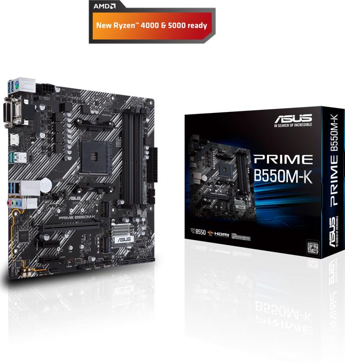 Actual product image ASUS PRIME B550M-K (AM4, AMD B550, mATX)