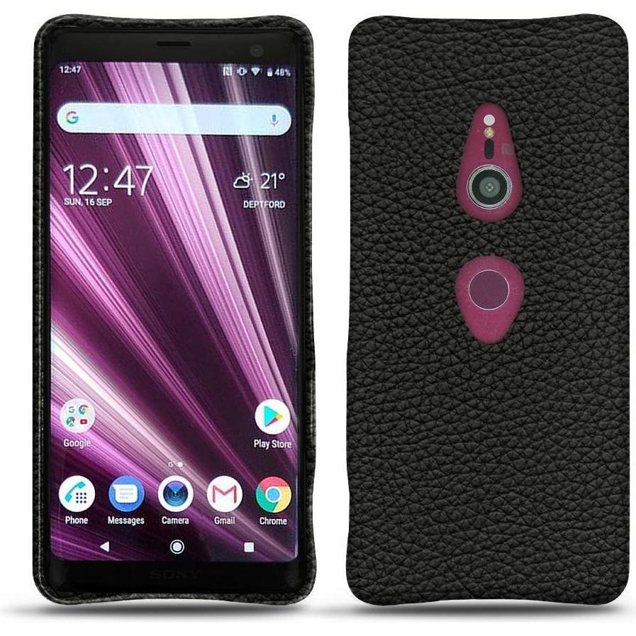 Noreve Lederschutzhülle (Sony Xperia XZ3), Smartphone Hülle, Schwarz