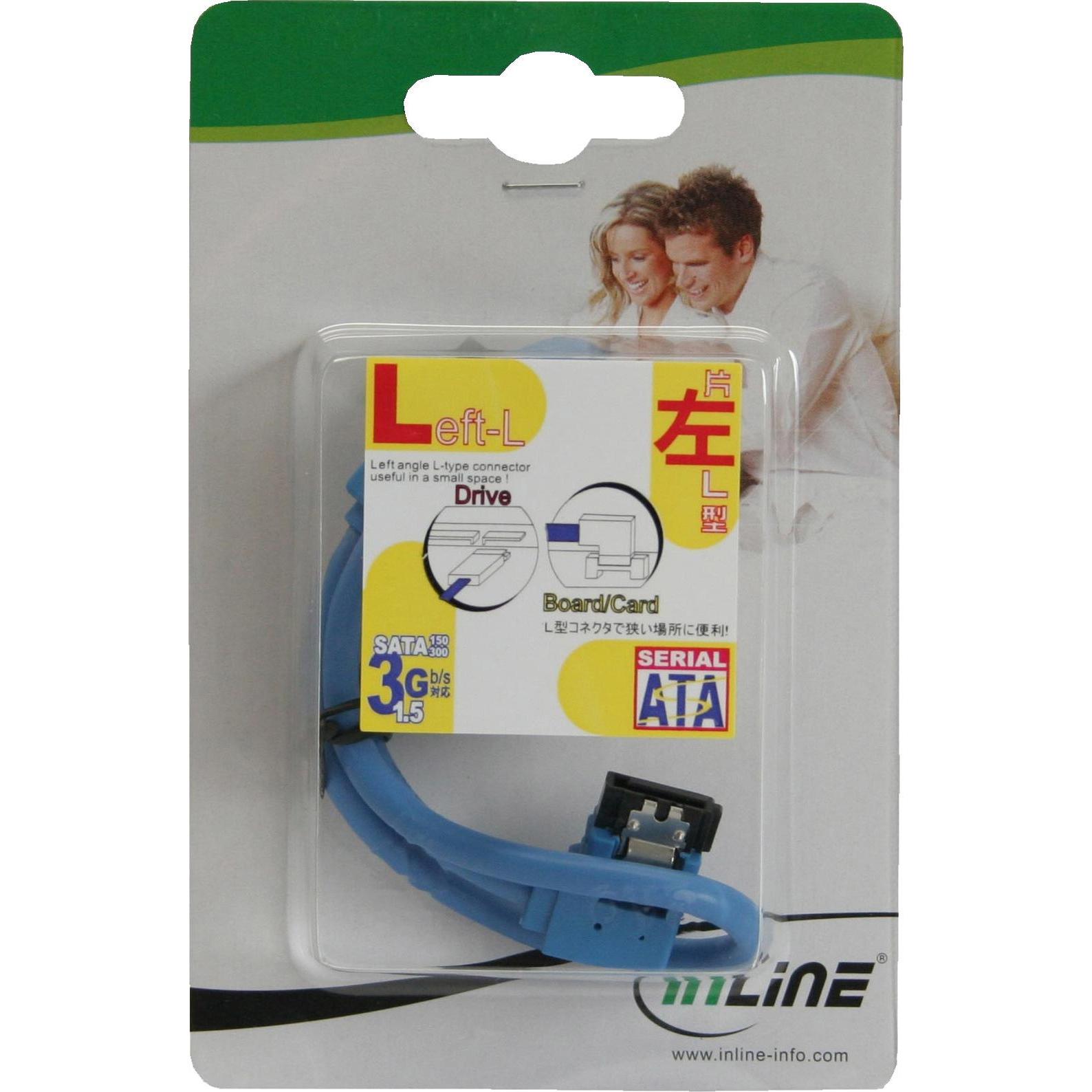 Thumbnail - Aquatuning SATA Anschlusskabel 50cm abgewinkelt links Blau, mit Sicherh, Interne Kabel (PC)