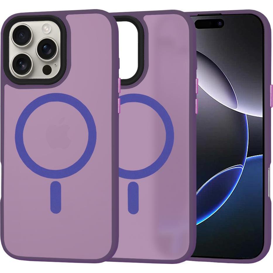 Techsuit - HaloFrost MagSafe Series - iPhone 16 Pro Max - Deep Purple (Apple iPhone 16 Pro Max), Cover smartphone, Viola