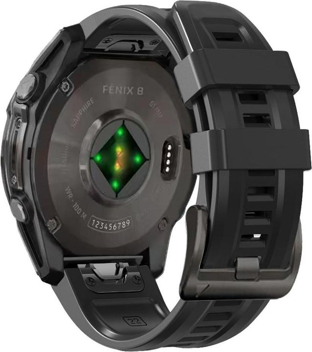 Actual product image Tech-Protect Silicone Strap for Garmin Fenix 5X / 5X Plus / 6X / 6X Pro / 7X / 8 (51 mm) - Black (TPU)