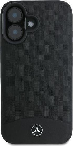 Actual product image Mercedes MEHMP16S23RBARK iPhone 16 6.1" czarny/black hardcase Textured And Plain Leather MagSafe (Apple iPhone 16)