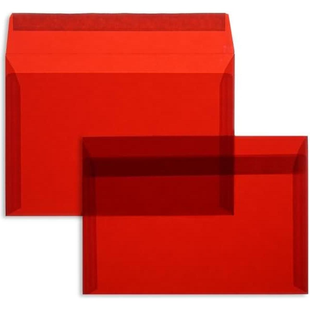Blanke, Briefumschlag, Briefumschläge Offset transparent C5 100g/qm HK VE=100 Stück intensivrot (C5, 100 x)