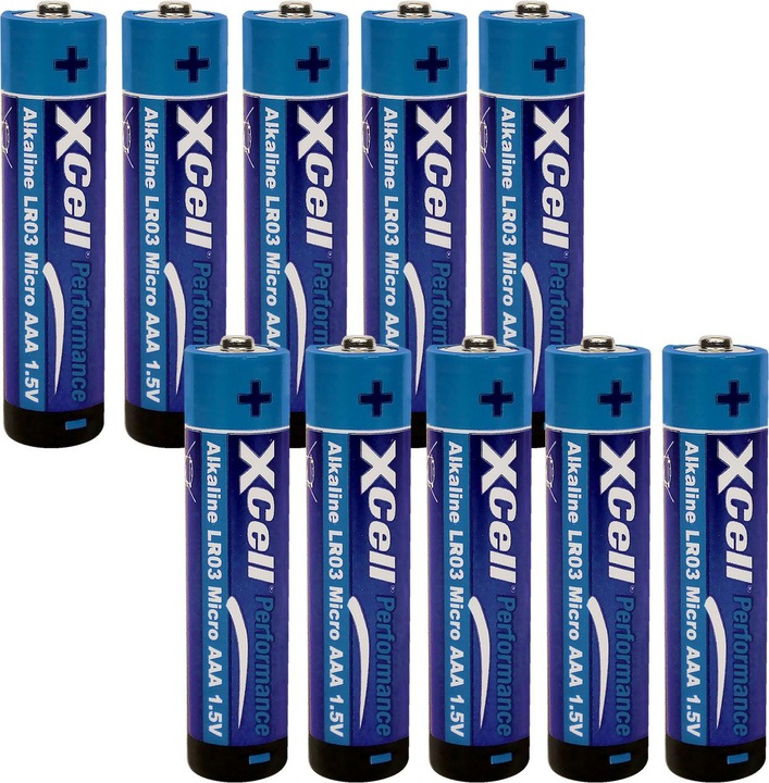 XCell Batterie Typ AAA (Micro), LR03, Alkaline, 1,5V, 10er Set (10 Stk., AAA)