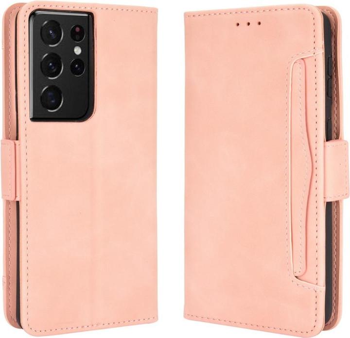 Actual product image Cover-Discount Galaxy S21 Ultra - Case with many card slots pink (Samsung Galaxy S21 Ultra)