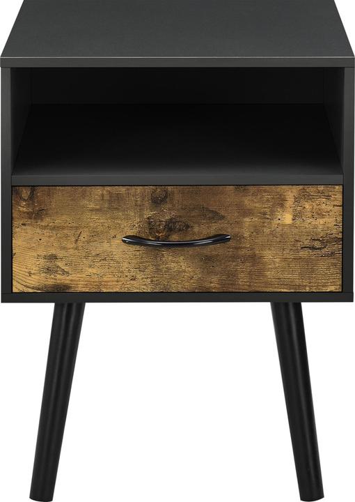 Image du produit En.Casa Table d'appoint Gävle Lot de 2 Noir/Ton bois foncé