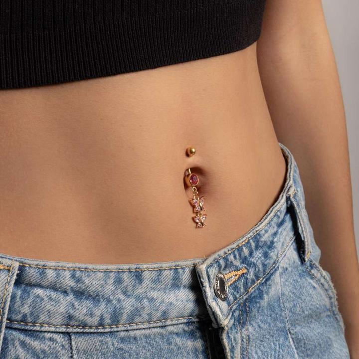 Produktbild Bijouteria Bauchpiercing (Chirurgenstahl 316L, Zirkonia, PVD Beschichtung (goldfarbig))