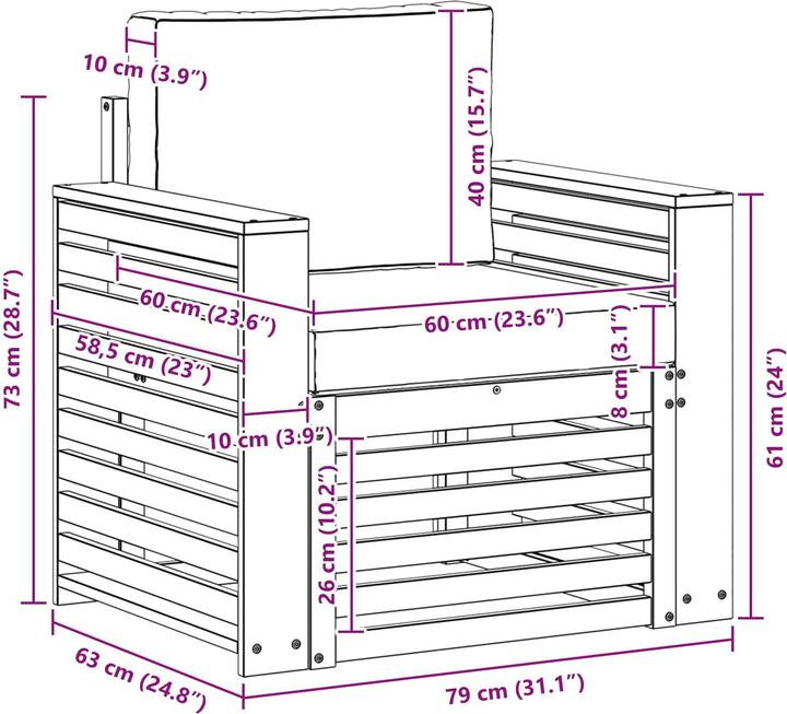 Produktbild vidaXL Outdoor-Sofa