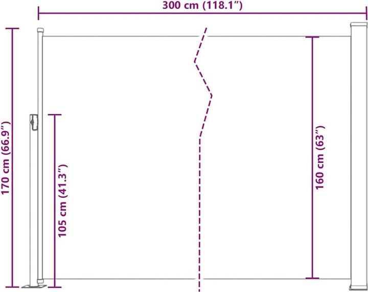 Produktbild vidaXL Seitenmarkise (3 m)