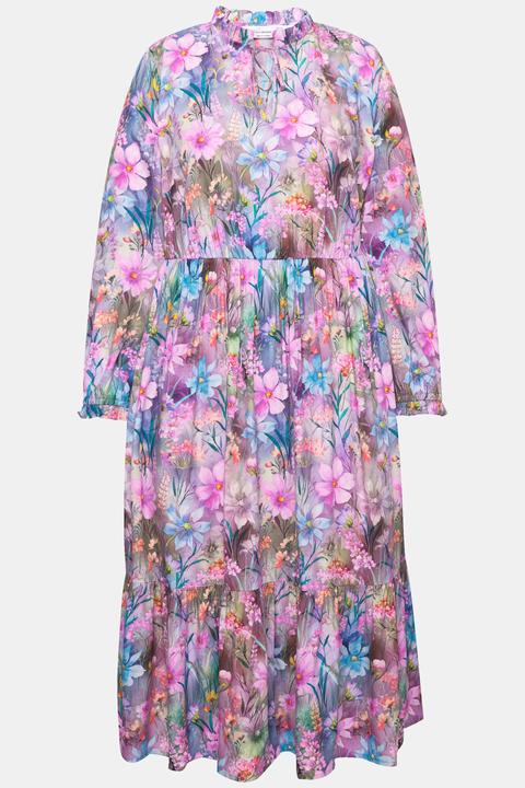 Produktbild Miamoda Kleid, A-Line, Blumenmuster, Langarm (52)