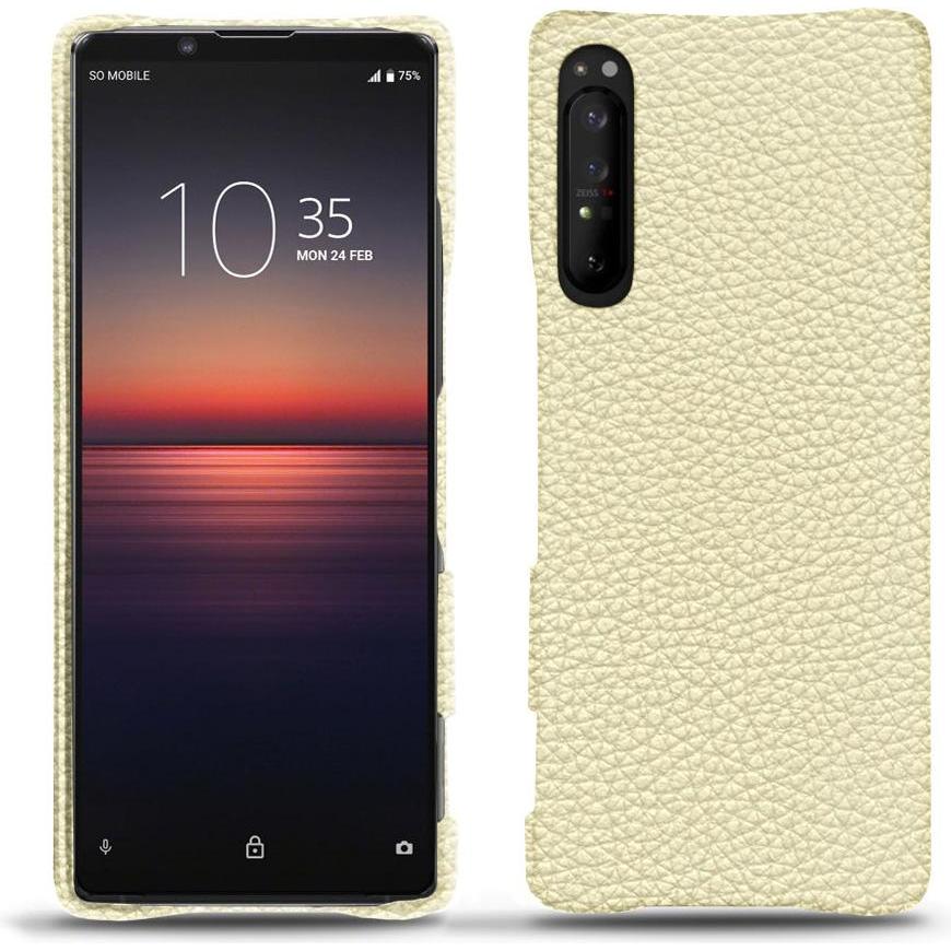 Noreve Lederschutzhülle (Sony Xperia 1 II), Smartphone Hülle, Weiss
