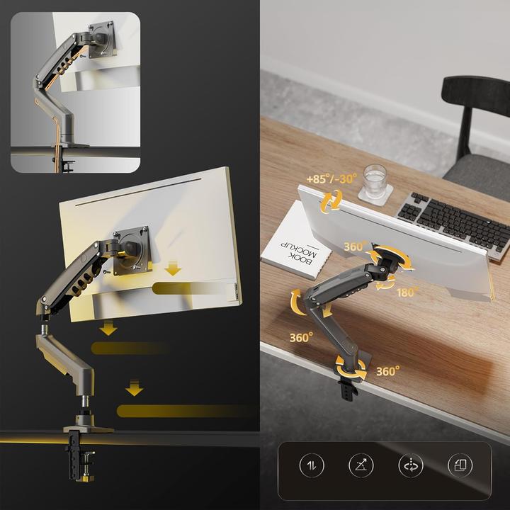 Image du produit NB Uchwyt biurkowy na monitor 17" - 30" (F80B) (30", 9 kg)