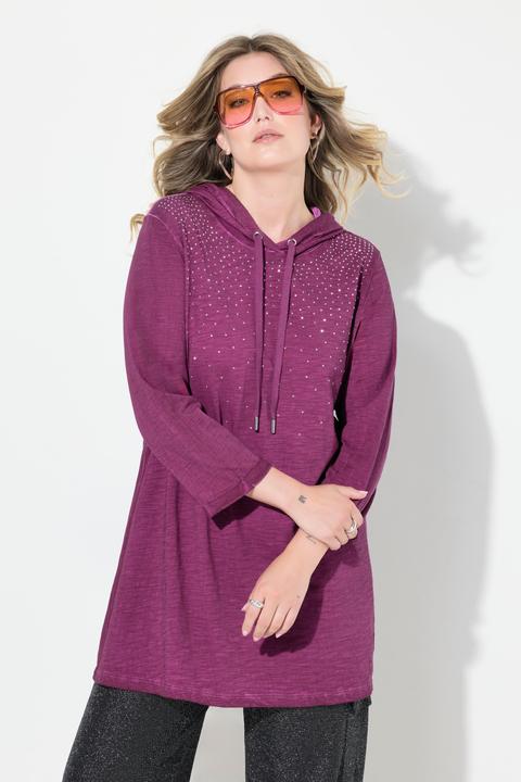 Produktbild Miamoda T-Shirt, A-Linie, ColdDyed, Strass-Verlauf, Kapuze (46)