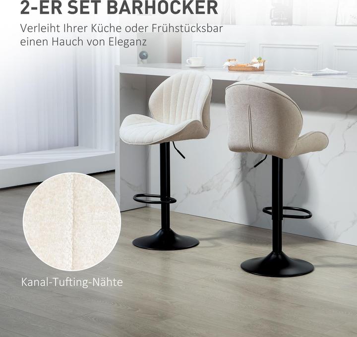 Actual product image Homcom Barhocker Polyester, Stahl Beige