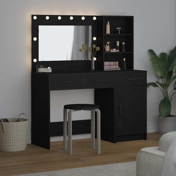 Produktbild vidaXL Schwarze Eichen-Vanity