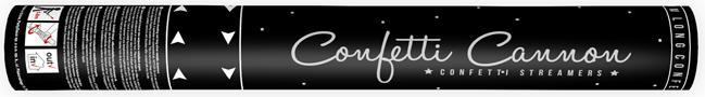 Actual product image Partydeco Confetti cannon with streamers, silver, 40cm (1 pkt / 1 pc.) (1 Piece)