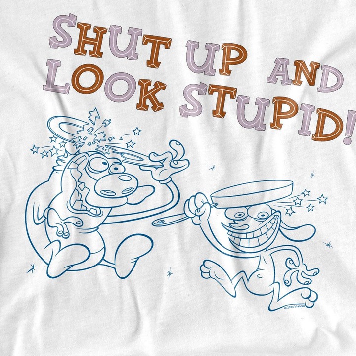 Immagine prodotto Ren & Stimpy Shut Up And Look Stupid! Maglietta Uomo (5XL)