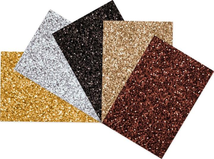 Actual product image Ursus Glitterboard Exclusive A4, 330 g/m², 5 sheets, multicoloured (300 g/m², 1x)