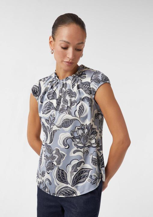 Image du produit Comma Bluse Satinbluse mit Raffung und All-over-Print (34)