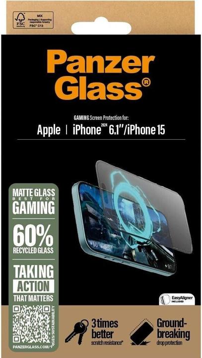 Actual product image PanzerGlass Gaming UWF (1 pcs., Apple iPhone 15, Apple iPhone 16)
