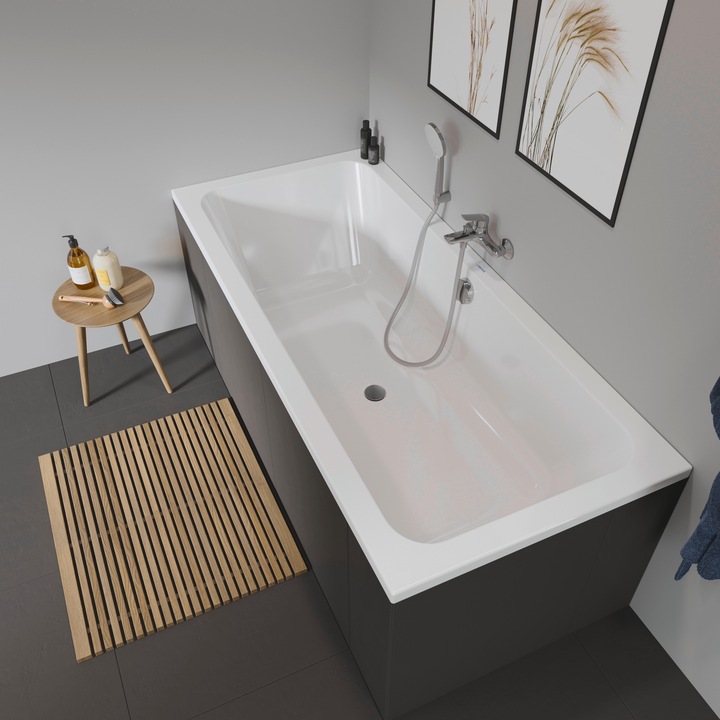 Produktbild Duravit Rechteckbadewanne Krperformbadewanne D-Code 80 x 180 cm wei glatt 700101000000000 (150 l, 180 cm, 80 cm)