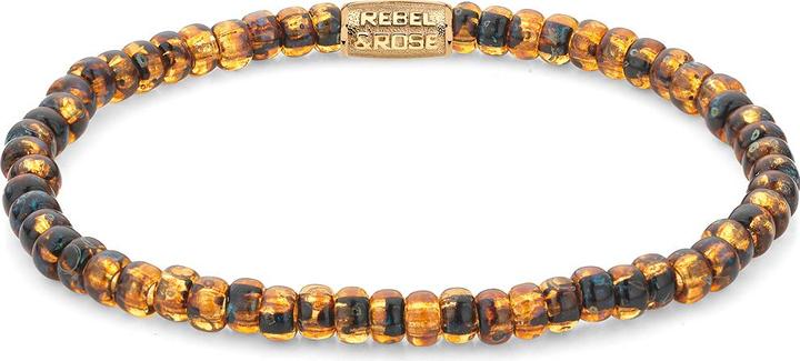 Immagine prodotto Rebel Rose - Bracciale giapponese in oro tigrato RR-40114-G - Dimensioni: 16,5 cm - S (16.50 cm, Vetro, Acciaio inossidabile)