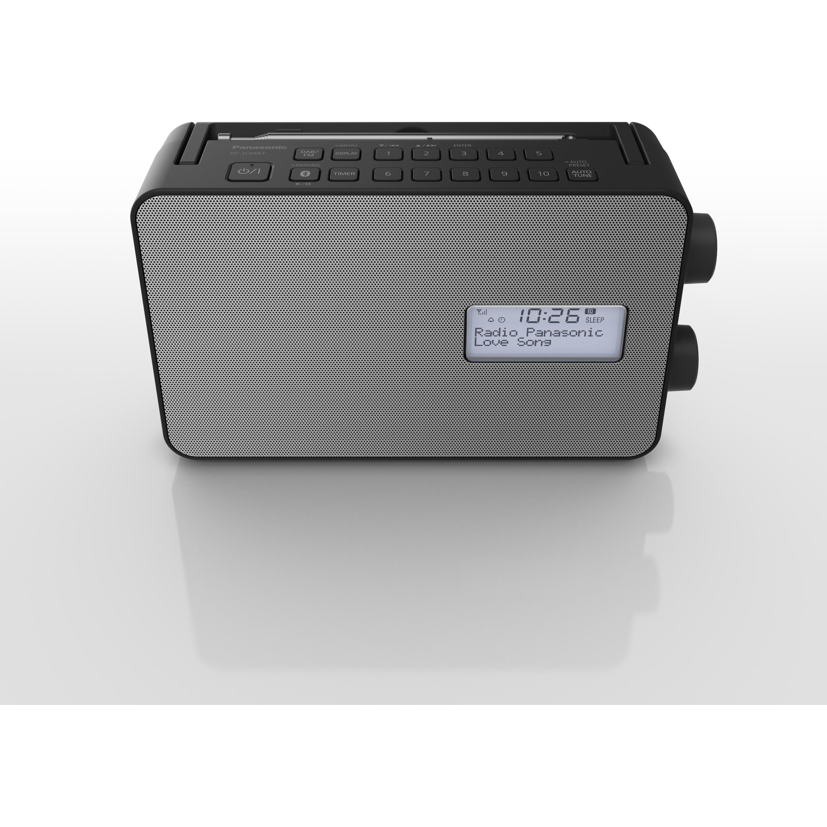 Panasonic RF-D30BT (DAB+, Bluetooth), Radio, Schwarz, Grau