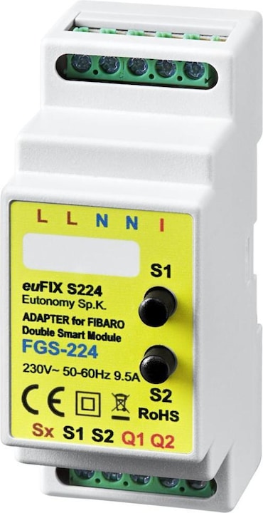 Produktbild Eutonomy euFIX/Adapter DIN for Fibaro FGS-224 Smart Module Double