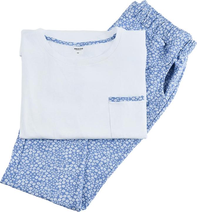 Maxte Klassisches langärmeliges Pyjama-Set aus Baumwolle