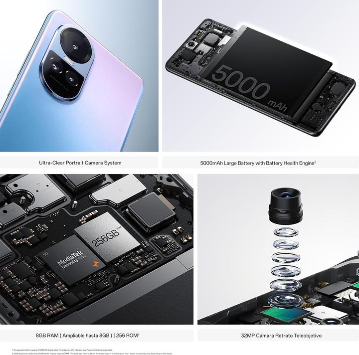 Produktbild OPPO Reno 10 (256 GB, Ice Blue, 6.70", Dual SIM, 5G)