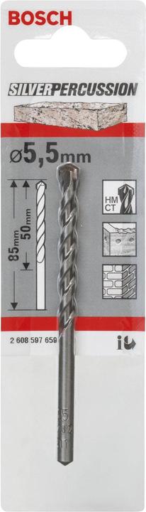 Produktbild Bosch Professional Zubehör Betonbohrer CYL-3, 5,5 x 50 x 85 mm, d 4,5 mm, 1er-Pack (5.5 mm)