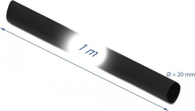 Produktbild Delock Schrumpfschlauch 1 m x 20 mm schwarz (1 x)